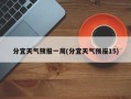 分宜天气预报一周(分宜天气预报15)